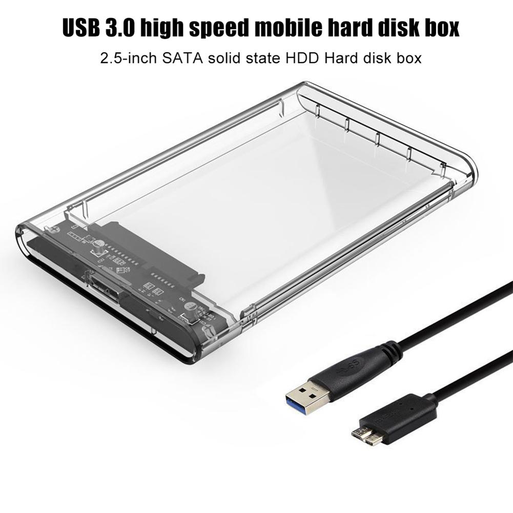 2.5inch USB 3.0 SATA Box 3TB HDD Hard Drive SSD External Enclosure Case for PC 