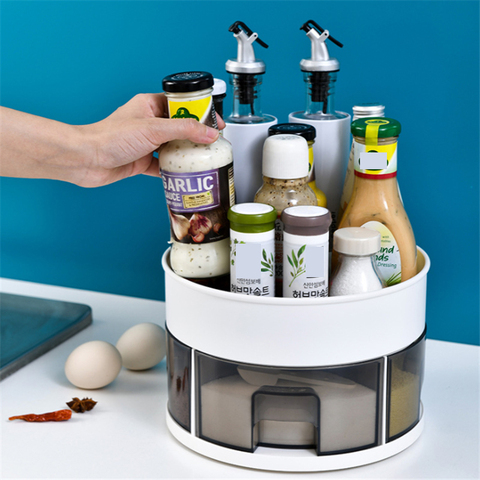 2 Tier 360 Degree Rotating Lazy Susan Turntable Cabinet Organizer Spice Rack Nonslip Spice Jar Display Stand ► Photo 1/1