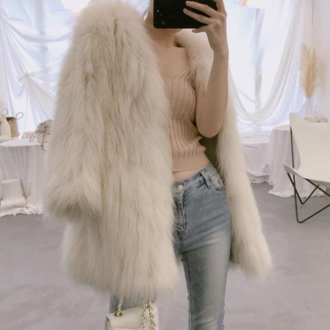 Bella Philosophy 2022 Winter Thicken Warm Fur Coat Female Long Sleeve Solid Jackets Autumn Office Lady Elegant Faux Fur Coats ► Photo 1/6