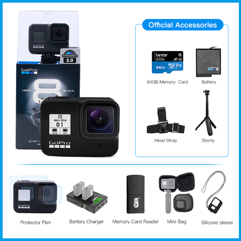 GoPro HERO 8 Black Special Bundle Waterproof Sports Action Camera 4K Video  12MP Photos 1080p Live Streaming Go Pro Hero8 Cam - Price history & Review, AliExpress Seller - GlobalCam Store