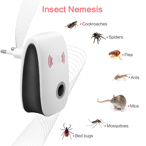 EU/US Ultrasonic Anti Mosquito Insect Repeller Rat Mouse Cockroach Pest Reject Repellent Electronic Mosquito Killer ► Photo 1/6