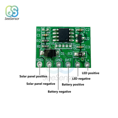 Solar Lamp Controller 3.2V 3.7V Solar Lantern Controller Board Light Control Solar Lawn Lamp Circuit Board with Timing Function ► Photo 1/1