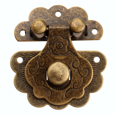 1pc Lock Hasp Hook Metal 6 screws Antique Bronze 40x36mm Decorative Wooden Box Case Chest Padlock Vintage Iron Hardware ► Photo 1/6