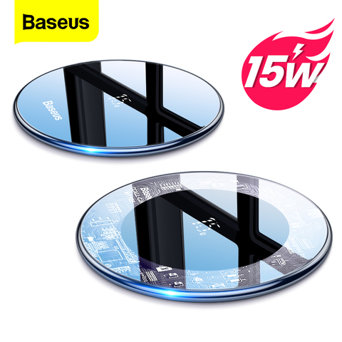 Baseus 15W Qi Wireless Charger for iPhone 12 Mini 11 Pro Xs Max X Induction Fast Wireless Charging Pad for Samsung Xiaomi Huawei ► Photo 1/6