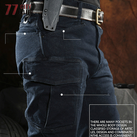 Tactical Jeans Men Commuter SWAT Combat Denim Pants Male Multi-pocket Wear-resistant Army Cowboy Cargo Joggers Pantalones Hombre ► Photo 1/6