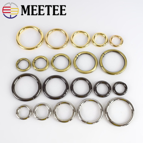 Meetee 10pcs 7-50mm Metal Spring O Rings Buckle Openable Key Ring Hook DIY Bag Belt Strap Chain Buckles Snap Clasp LeatherCraft ► Photo 1/6