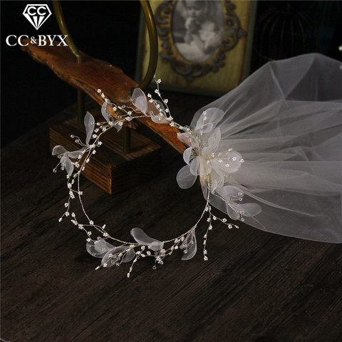 CC Wedding Veil Wreath Flower Crown Bridal Veils Elegant Fashion Jewelry Accessories for Women Bride Soft Yarn Romantic DIY V667 ► Photo 1/6