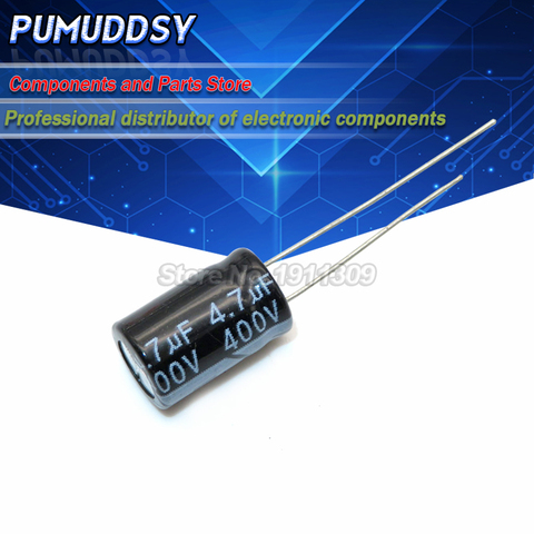 20 Higt quality 400V4.7UF 8*12mm 4.7UF 400V 8*12 Electrolytic capacitor ► Photo 1/1