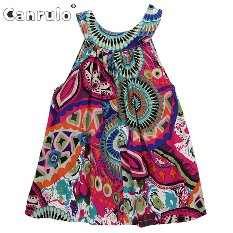 Kids Little Girls Dresses Toddler Printed Flower Baby Girl Sleeveless Party Tutu Summer Mini Dress 3 To 7 Years ► Photo 1/6