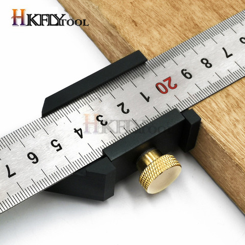 Carpentry DIY Woodworking Angle Scriber Steel Ruler Positioning Block Line Scriber Gauge Aluminum Alloy For Measuring Tools ► Photo 1/5