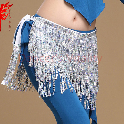 12 colors belly dance accessories women belly dance hip scarf tassel sequins belt girls belly dance belt ► Photo 1/6