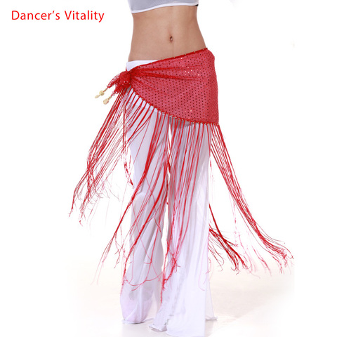New style Belly dance costumes mesh sequins long tassel belly dance hip scarf for women belly dancing belts ► Photo 1/6
