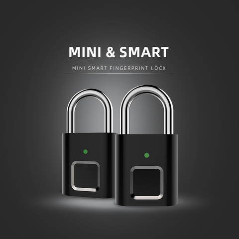 Mini Unlock Rechargeable Smart Lock Keyless Fingerprint Lock Anti-Theft Security Padlock Door Luggage Lock small box ► Photo 1/6