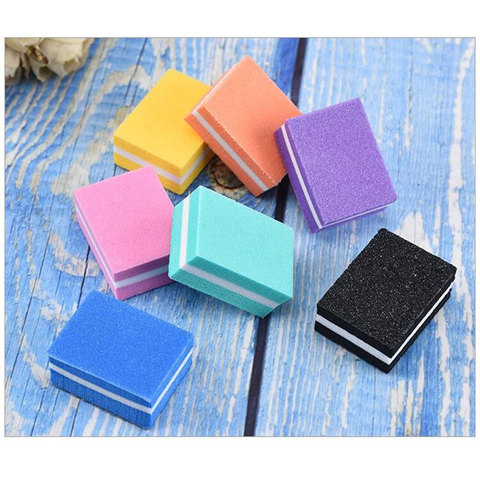 Freeship 50pcs/lot mini colorful sandwich nail file buffer block pink sanding tools pedicure file nail art manicure accessories ► Photo 1/6