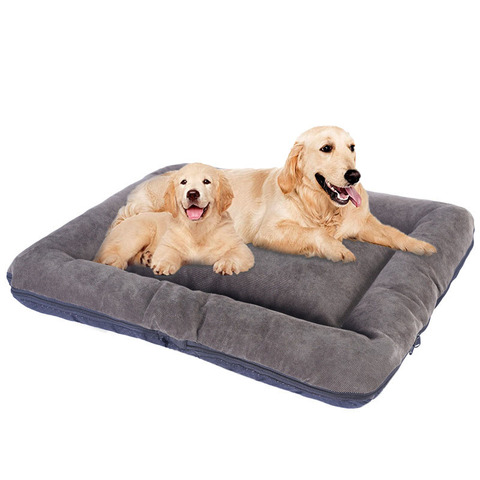 Corduroy Dog Bed Crate Mats Pad Cat Beds Pet Mat Sofa Kennel Sleeping Matteress with Removable Cover Soft Cushion for Large Dogs ► Photo 1/6