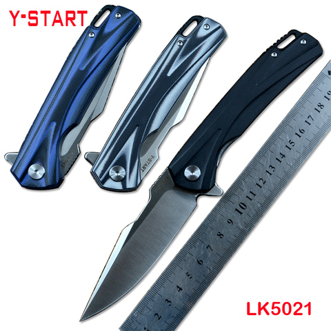 Y-START New Pocket Knives Flipper Fast Open 440C Stainless Steel Blade G10 Handle LK5021 for Hunting Survival Outdoor ► Photo 1/6