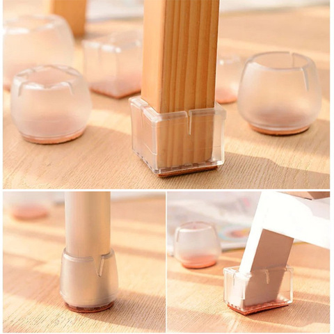 10pcs Silicone Rectangle Square Round Chair Leg Caps Feet Pads Furniture Table Covers Wood Floor Protectors   TP899 ► Photo 1/6