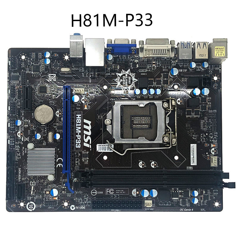 MSI H81M-P33 original motherboard LGA 1150 DDR3 Solid Capacitor H81 ...