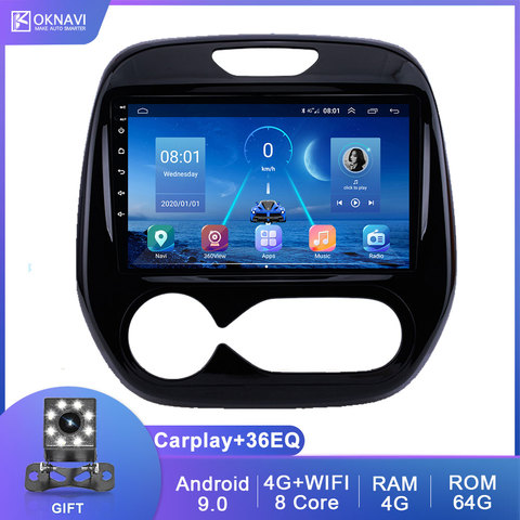 OKNAVI 9'' Android 2 Din Car Head Unit Radio Audio GPS Multimedia Player For Renault Captur CLIO 2011-2022 GPS Navigation No DVD ► Photo 1/6