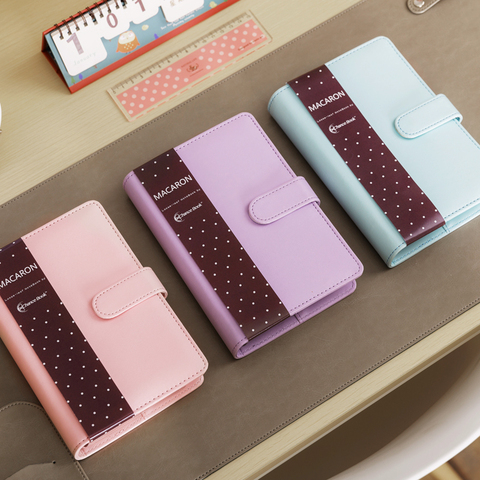 Cute Ring Stationery Business Notebook A5 A6 Genuine Leather Cover Loose Leaf Notebook Diary Travel Journal Sketchbook Planner ► Photo 1/6