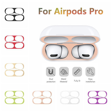 Ultra Thin Skin Protective Cover Metal Film Sticker Iron Shavings Dust Guard For AirPods Pro Dust-proof Protective Film Air pods ► Photo 1/6