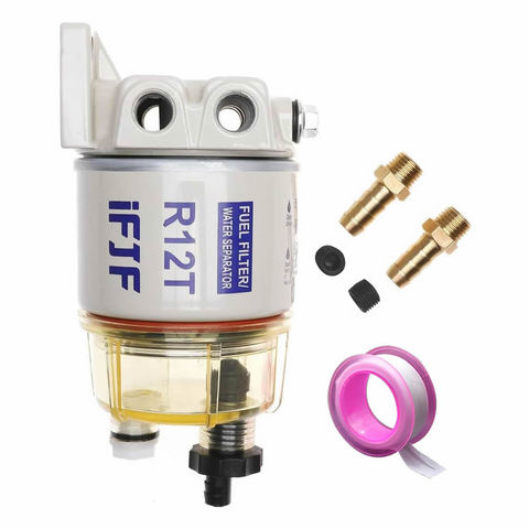 R12T Fuel Filter/Water Separator 120AT NPT ZG1/4-19 Automotive Parts Complete Fits Diesel Engine(Include Four Fittings) ► Photo 1/5