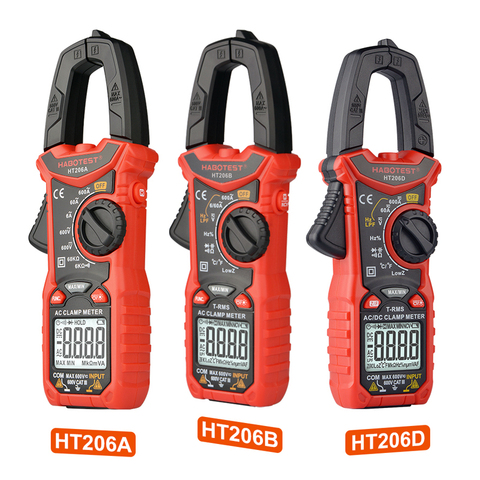 Current Clamp Digital Clamp Meters Multimeter HABOTEST HT206 Auto Range AC DC NCV Current Voltage Tester Capacitance Ohm Hz LPF ► Photo 1/6