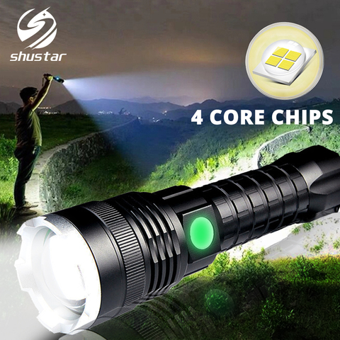 Super Powerful LED Flashlight XHP50 Zoomable Tactical Torch Rechargeable Waterproof Lamp Ultra Bright Lantern by 26650 battery ► Photo 1/6