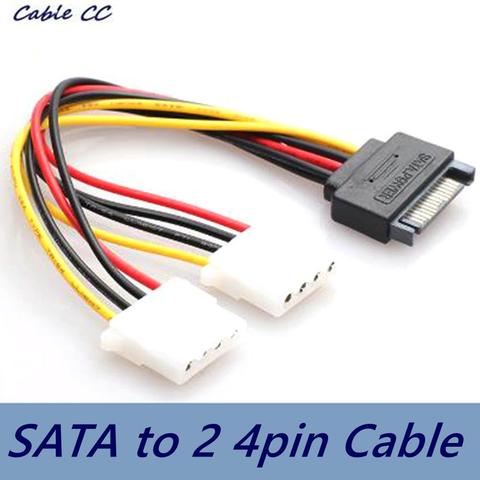 Dual 4-pin IDE Molex to Serial ATA SATA hard drive power cable adapter male to bus Y splitter line converter best price ► Photo 1/4