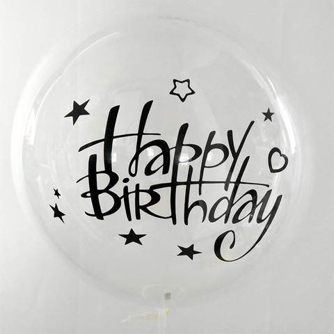 1Pc 20inch Transparent Balloon with Sticker Happy Birthday Balloons Helium Balloon Wedding Birthday Party Decoration Supplies ► Photo 1/6