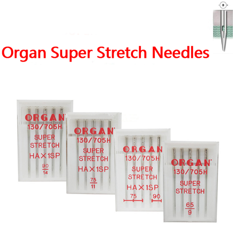 Organ Needles 5pcs Top Quality Domestic Sewing Machine Needles Super Stretch For Knitted Fabrics And Elastic Fabric 1pack=5pcs ► Photo 1/4