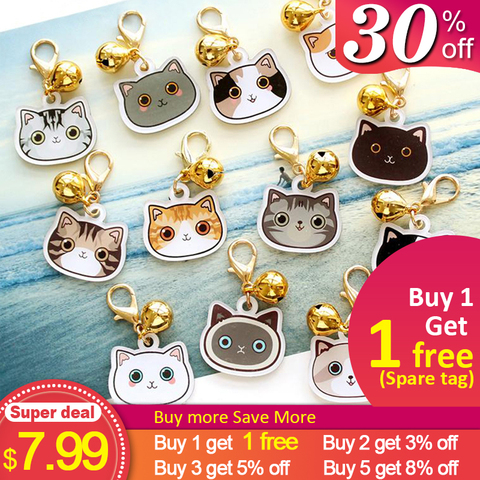 Personalized Cat Tag With Icon Handmade Acrylic ID Tag for Cats Collar Kitten Adorable Nameplate Pendent Pet Products ► Photo 1/6