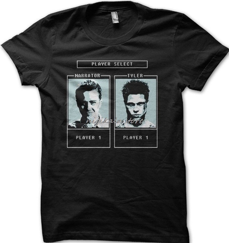 Cartoon Print Short Sleeve T Shirt Free Shipping Fight Club Tyler Durden Character selection game printed t-shirt 9129 ► Photo 1/6