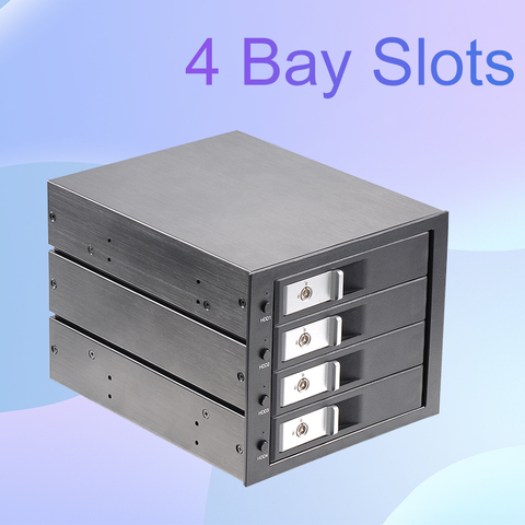 Uneatop 3.5in SATA aluminum 4-bay slots tray-less mobile rack for optical drive bay hdd Internal Backplane Enclosure ► Photo 1/6