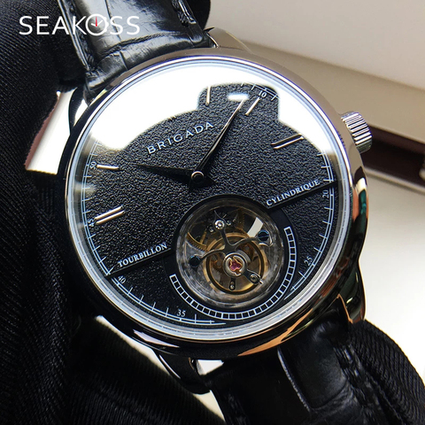 Luxury Men's Auto Tourbillon Mechanical Watches ST8002 Automatic Movement Business Men Tourbillon Watch Sapphire Clock ► Photo 1/1