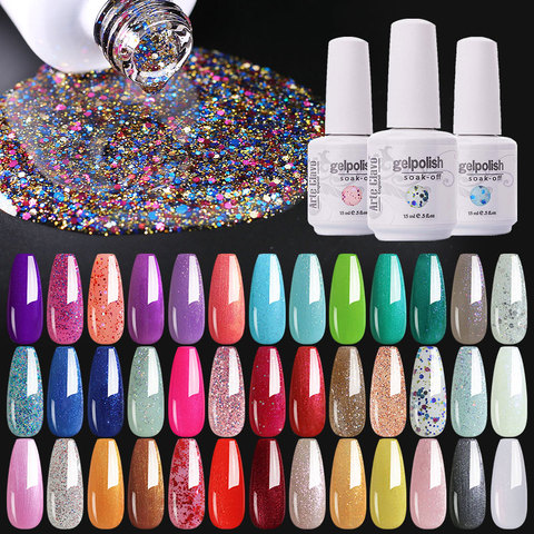 Arte Clavo Glitter Gel Nail Big Bottle Soak Off UV Gel Varnish Nail  Manicure Top Base Coat  Fashion Gel Polish Art Decoration ► Photo 1/6