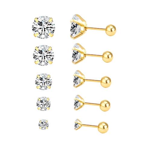 LUXUKISSKIDS 3-8mm Small Cute stud christmas earrings Set Cute 2022 stainless steel earings for women girl Fashion Jewelry ► Photo 1/6