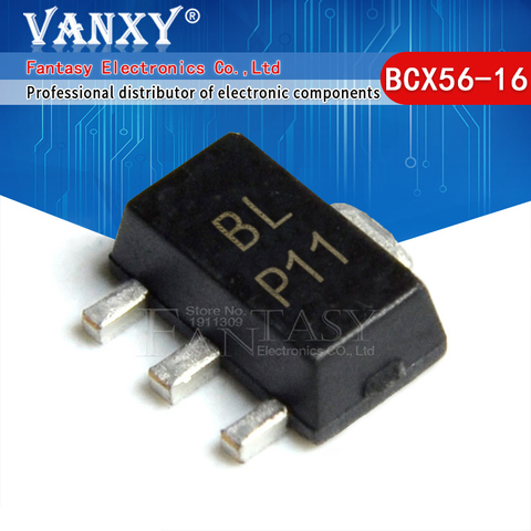 50pcs BCX56-16 SOT-89 BCX56 SOT89 transistor NPN 1A 80V marking: BA BD BH BL ► Photo 1/2
