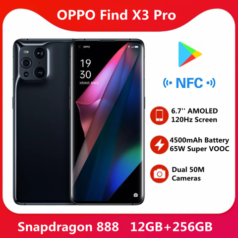 Original OPPO Find X3 Pro 12GB 256GB 5G SmartPhone 6.7'' AMOLED 120Hz Screen 4500mAh 65W Super VOOC 30W Air  VOOC 3216*1440 QHD+ ► Photo 1/1