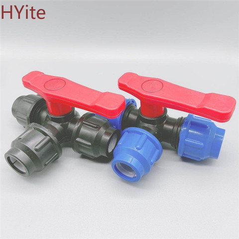 PE Three-way Fast Connection Pipe Valve Plastic Valve T-type Valve Internal Diameter 20/25/32/40/50/63mm ► Photo 1/5