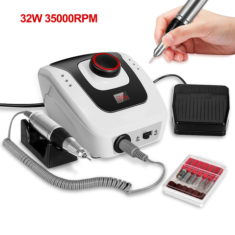Nail Drill 35000RPM Machine Electric Manicure Drill Machine& Accessory Nail Machine Kit with Milling Cutter Electric Nail Tool ► Photo 1/6