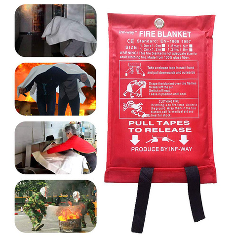 1M*1M Sealed Fire Blanket Flame Retardant Fiberglass Emergency Survival Fire Extinguishers Tent Boat Home Safety Cover Camping ► Photo 1/6