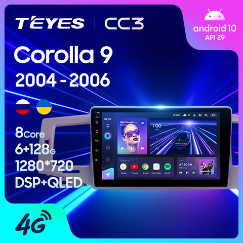 TEYES CC3 For Toyota Corolla 9 E120 2004 - 2006 Car Radio Multimedia Video Player Navigation stereo GPS Android 10 No 2din 2 din dvd ► Photo 1/1