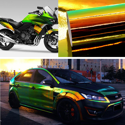 Buy Online Green Color Change Chameleon Car Stickers Glossy Diy Car Interior Sticker Films Vinyl Car Wrap Sticker Sheet Motorcycle Stickers Alitools