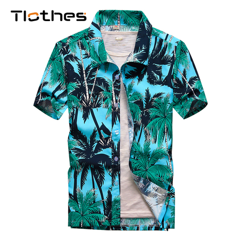 26 Colors Summer Fashion Mens Hawaiian Shirts Short Sleeve Button Coconut Tree Print Casual Beach Aloha Shirt Plus Size 5XL ► Photo 1/5