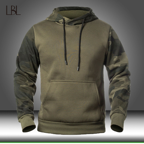 Autumn Men's Military Camouflage Fleece Hoodies Army Tactical  Male Winter Camo Hip Hop Pullover Hoody Sweatshirt Loose Clothing ► Photo 1/6