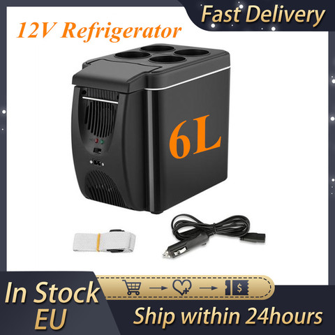 12V Car Fridge Heater Portable Auto Fridge Freezer Cooling Box 6L