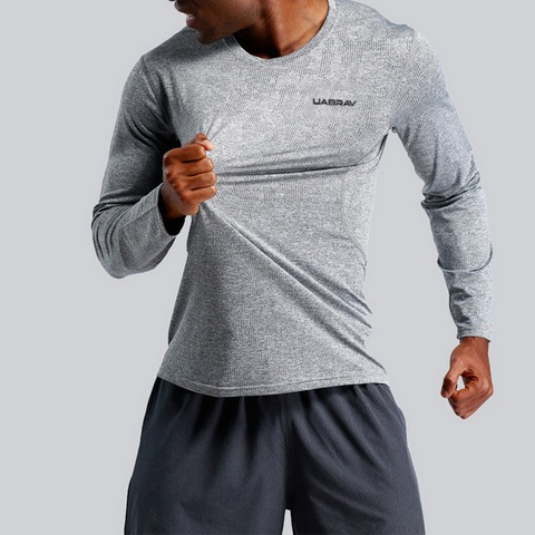 New Men Sports Fitness Clothes Long Sleeve Outdoor Running T-Shirt Gym Exercise Shirt Training Sportswear Workout Top Quick Dry ► Photo 1/1