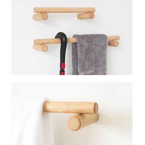 Solid Wood Towel Rack, Wooden Towel Rack With Shelf