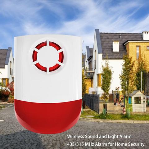 Wireless Siren Sound And Light Alarm 433/315 MHz Alarm For Home Security ► Photo 1/6